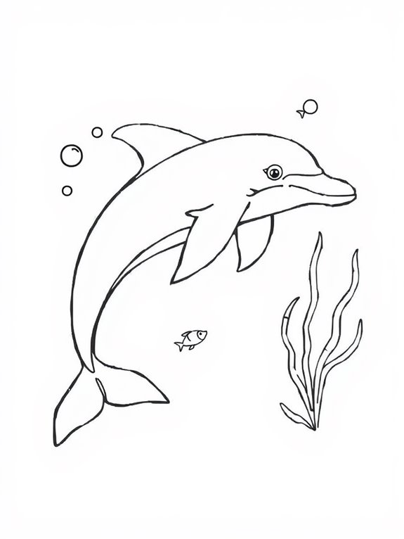 dolphin coloring activity page