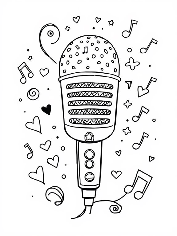 doodle microphone coloring page