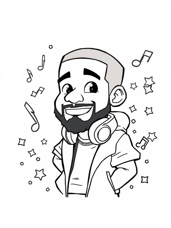 drake coloring page design