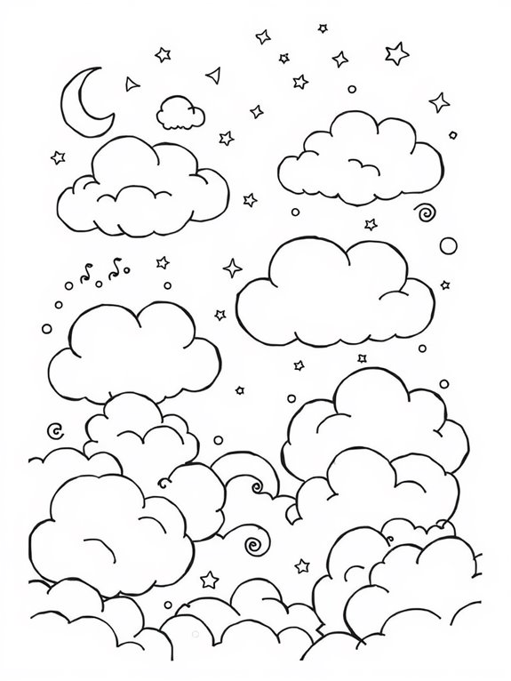 dreamy cloud coloring page