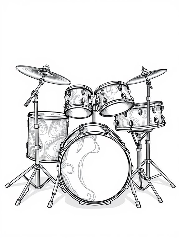 drum set coloring activity