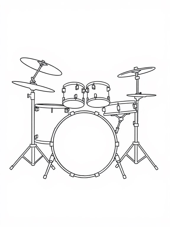 drum set coloring activity