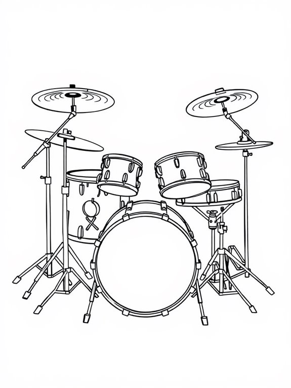 drum set coloring activity