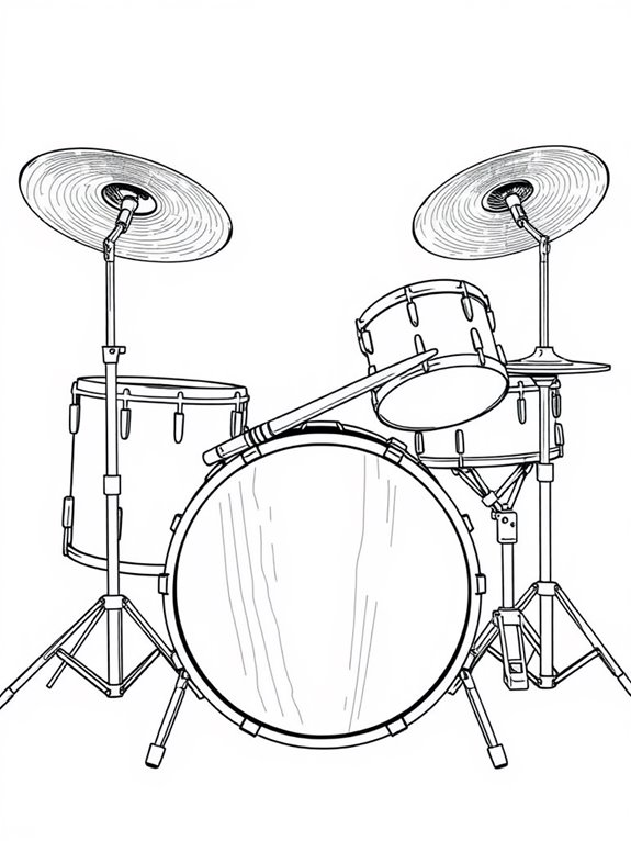 drum set coloring activity