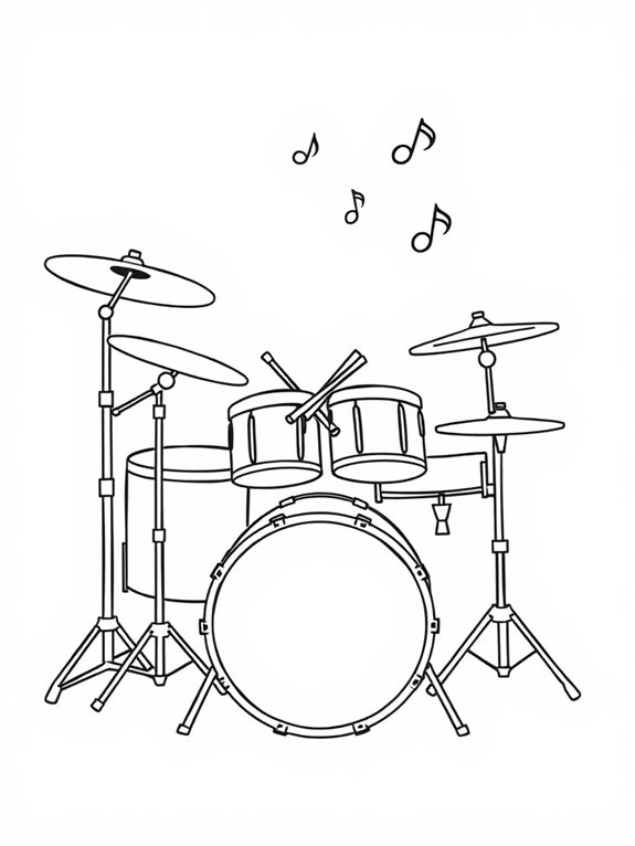 drum set coloring page