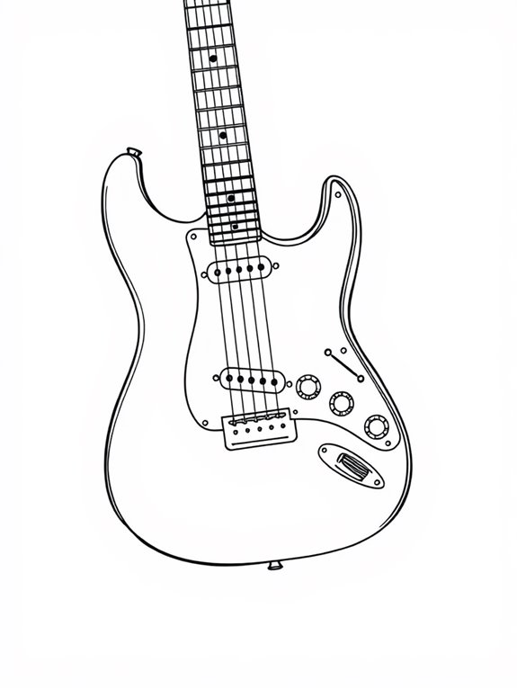 electric guitar coloring activity