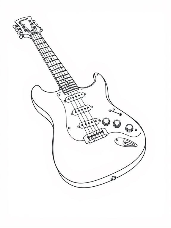 electric guitar coloring page