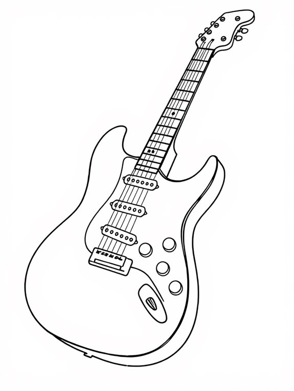 electric guitar coloring page