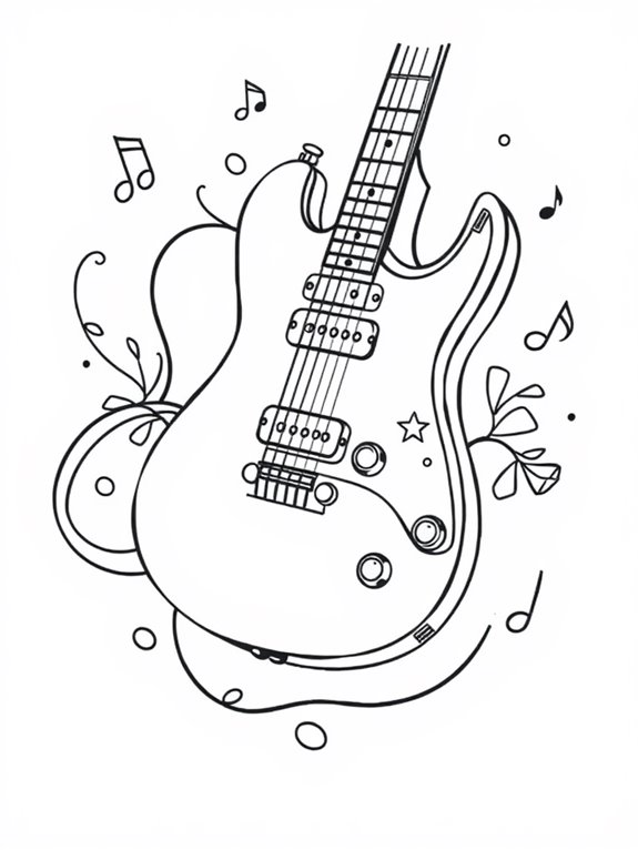 electric guitar coloring page