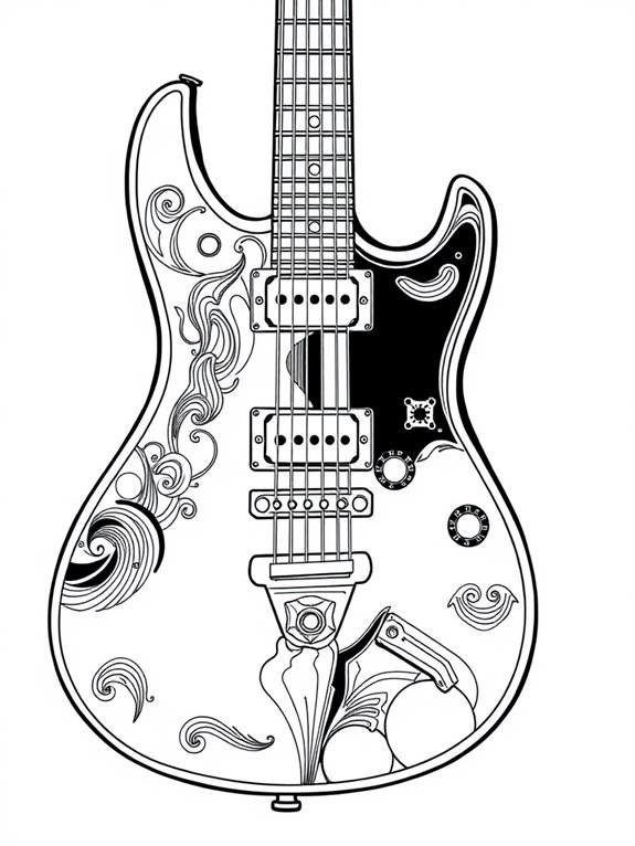 electric guitar coloring page