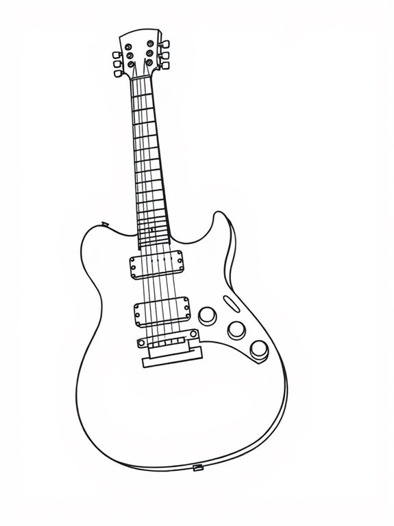 electric guitar coloring page