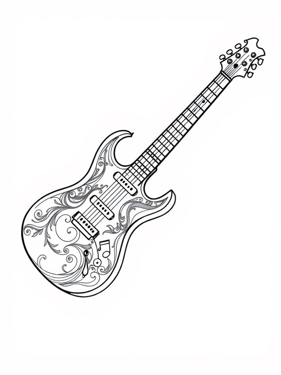 electric guitar coloring page