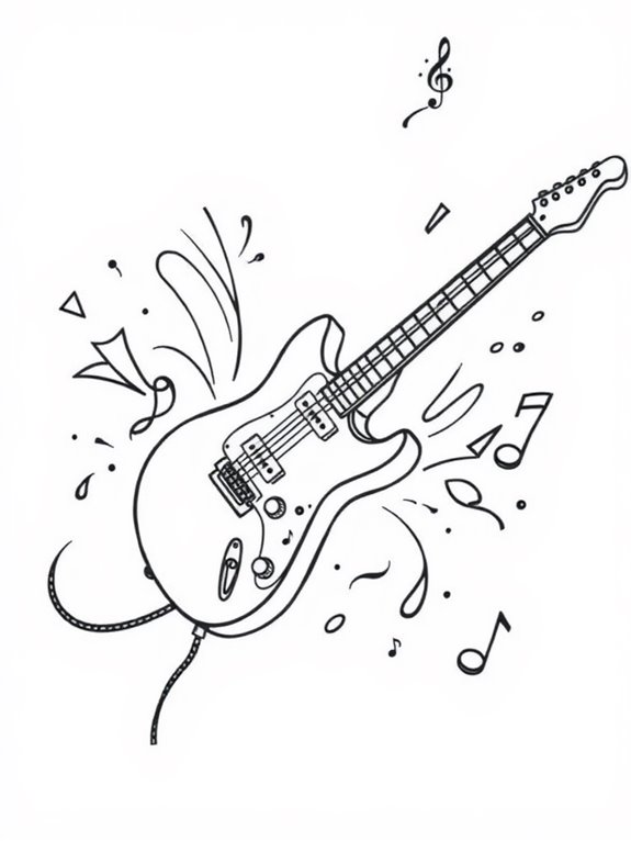 electric guitar coloring page