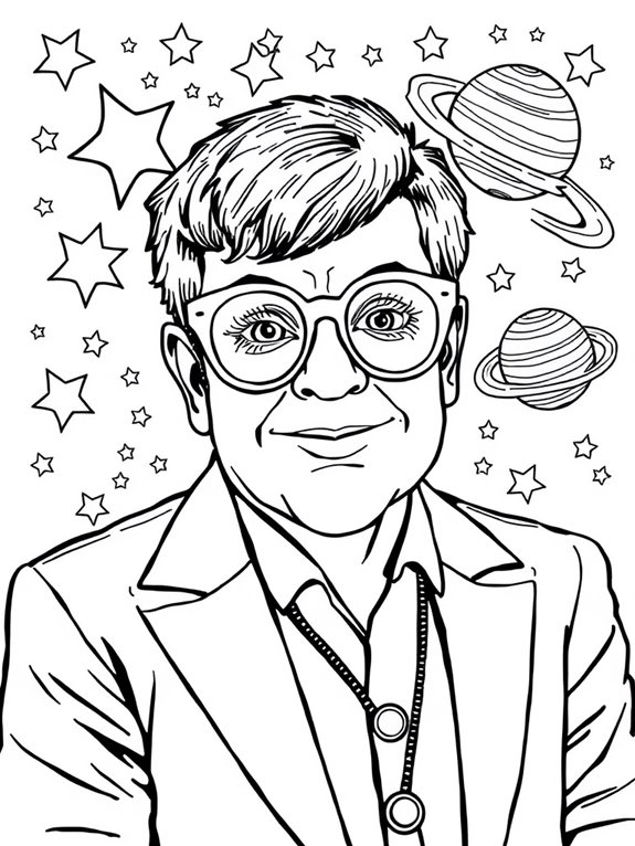 elton john coloring page