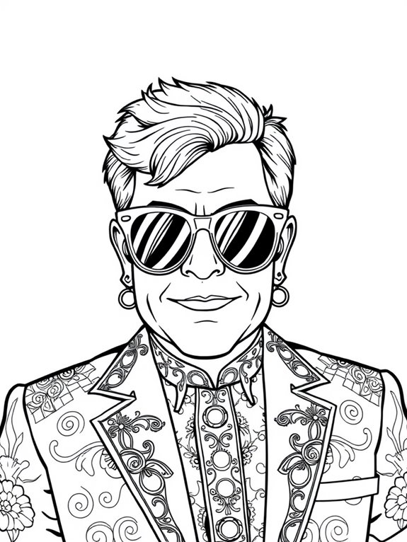 elton john coloring page