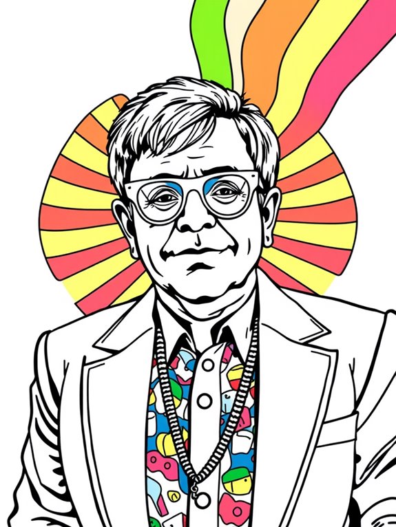 elton john rainbow coloring