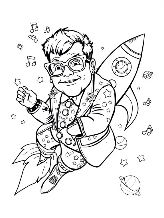 elton john rocket man coloring