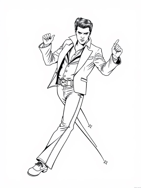 elvis presley dance coloring page