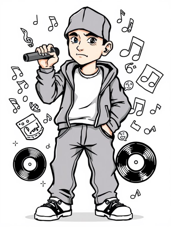 eminem cartoon coloring page