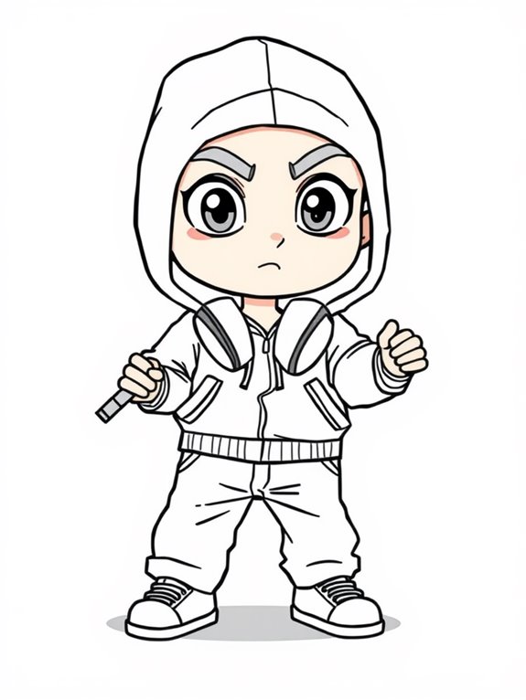 eminem chibi coloring page