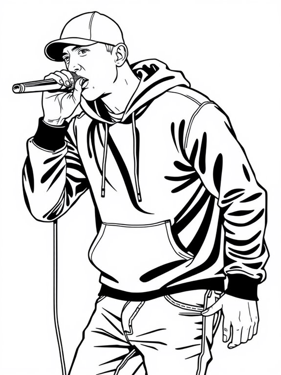 eminem microphone coloring page