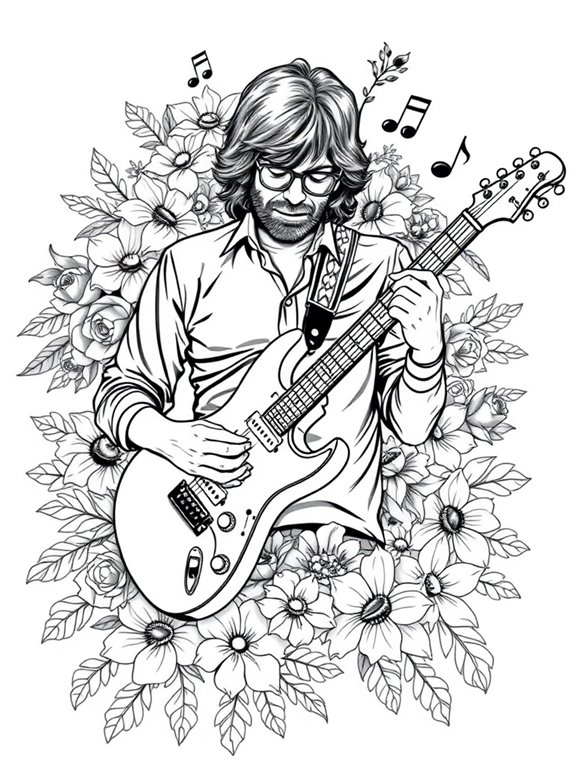 eric clapton coloring page