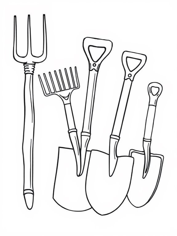 farm tools coloring page