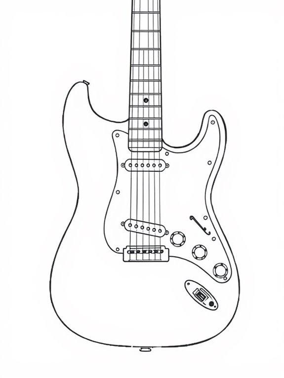 fender guitar coloring page