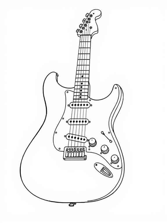 fender guitar coloring page