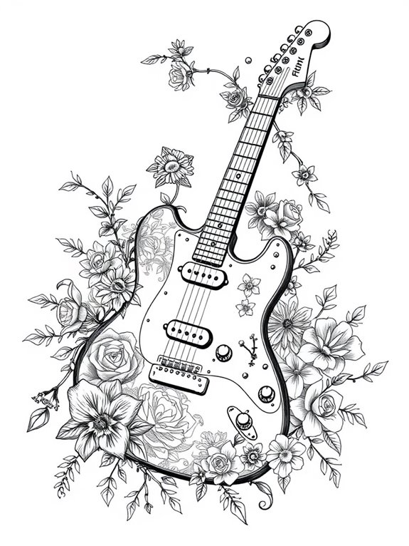 floral fender guitar design