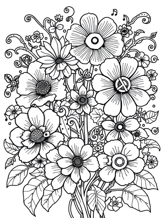 flower power coloring page