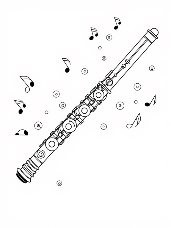 flute coloring activity page