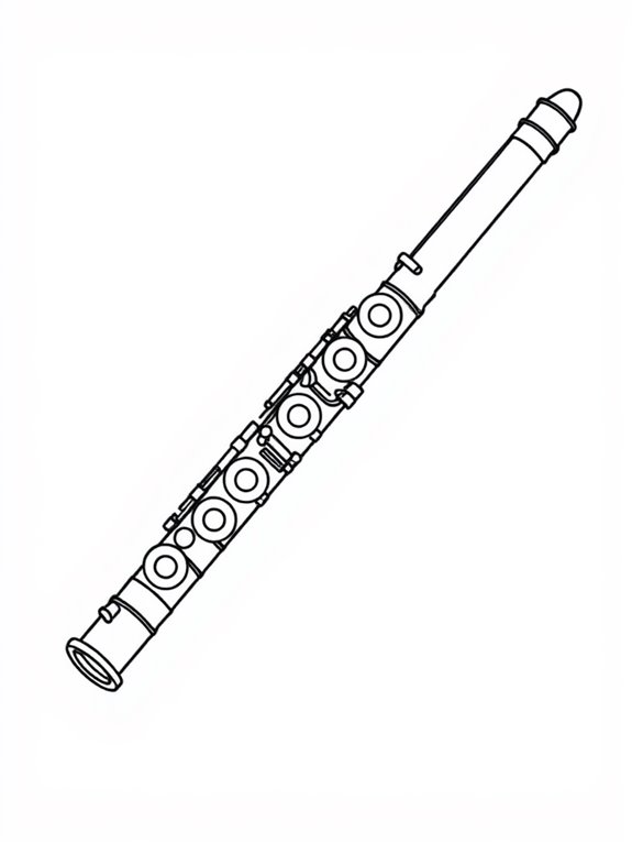 flute coloring page design