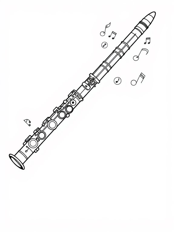 flute illustration for coloring