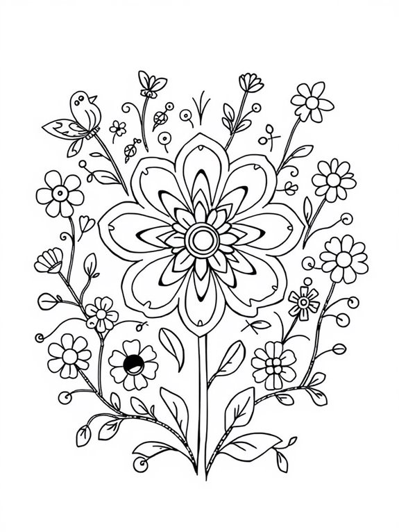 folk art coloring activity