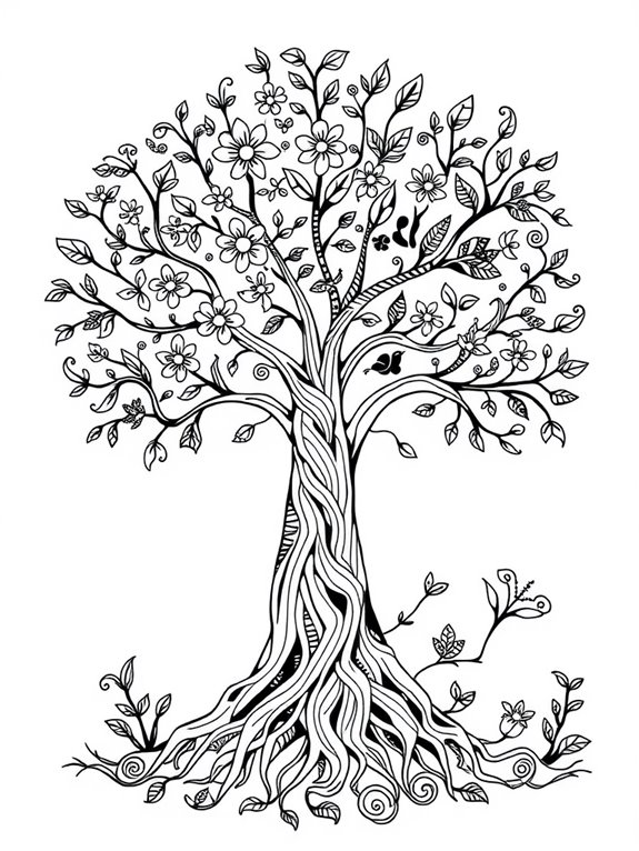 folk art tree design