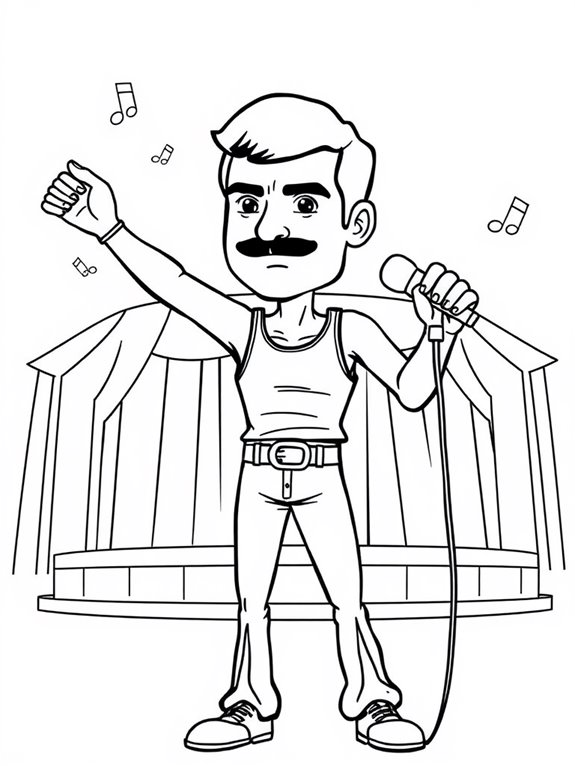 freddie mercury coloring page