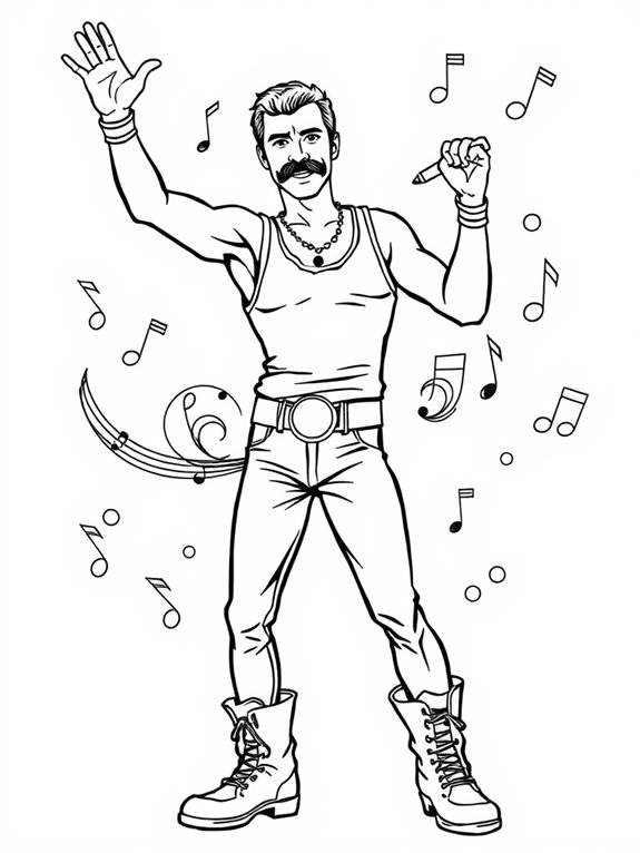 freddie mercury coloring page