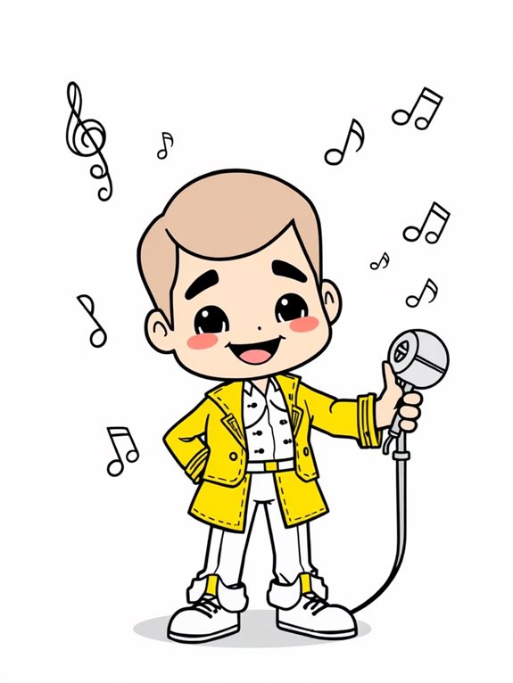 freddie mercury coloring page