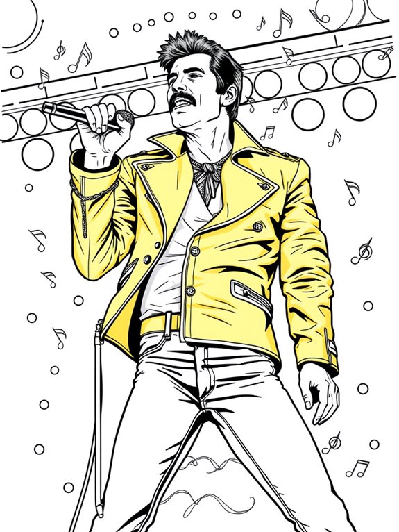 freddie mercury coloring page