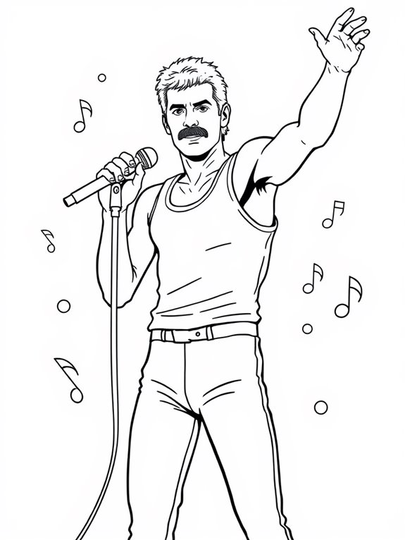 freddie mercury coloring page