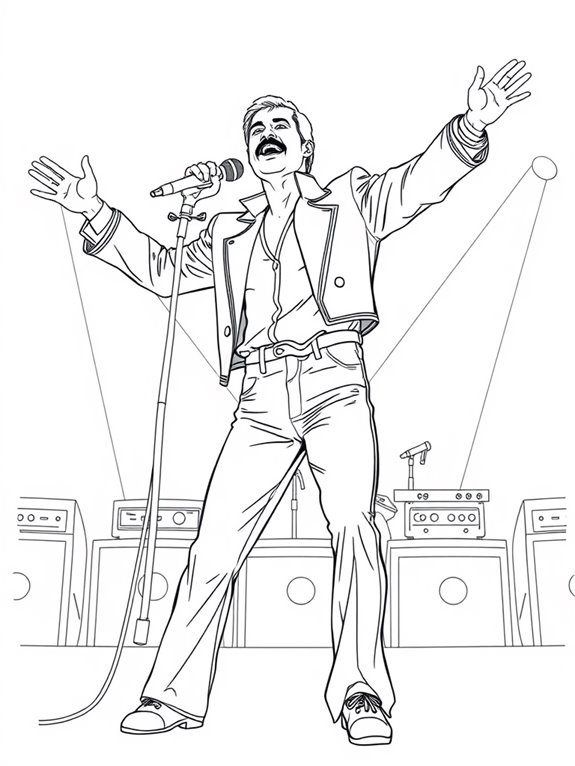 freddie mercury concert coloring page