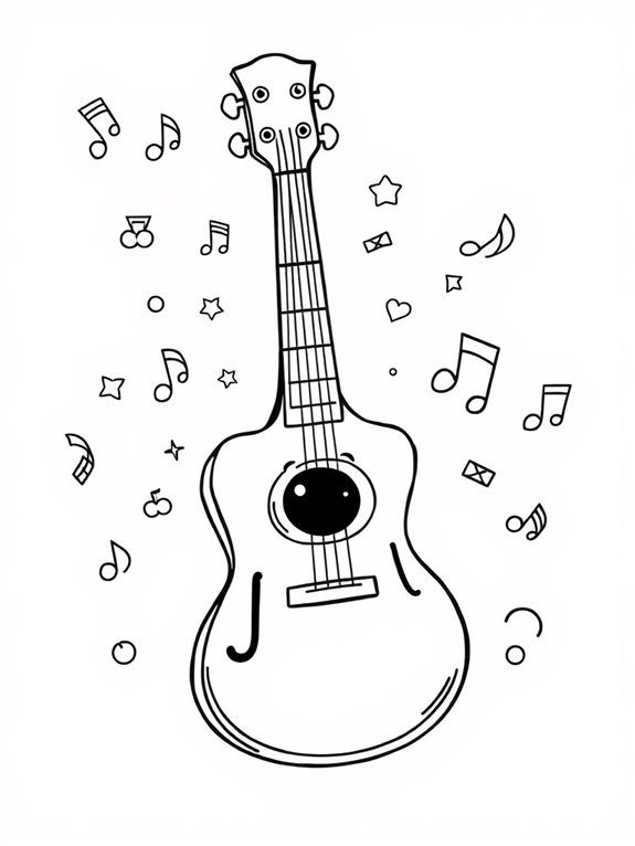 fun cartoon guitar illustration