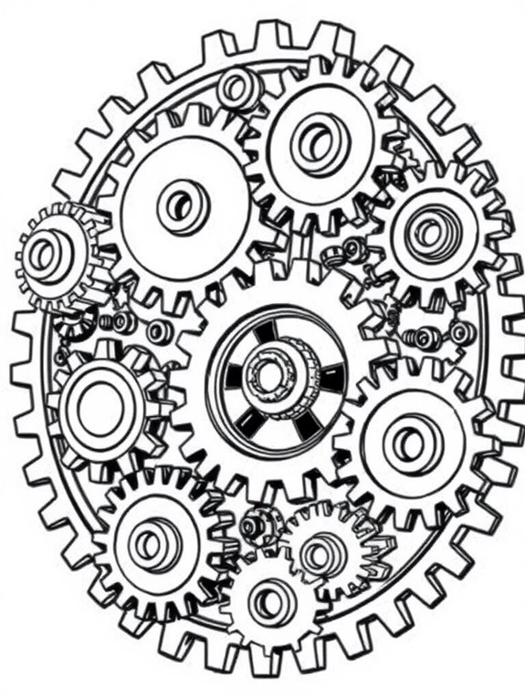 gear mechanism coloring page