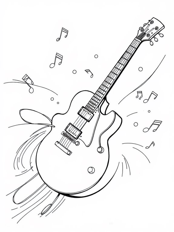 gibson guitar coloring page