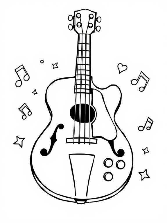 gibson guitar coloring page