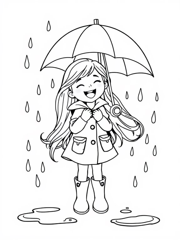 girl singing under rain