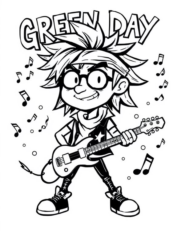 green day cartoon coloring page