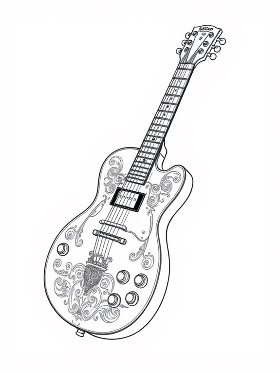 guitar coloring page design