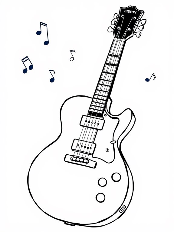 guitar coloring page design